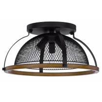Lámpara Cal Longmont Semi Empotrada 3x60W Marco de Metal y Madera Lámpara Cal Longmont Semi Empotrada 3x60W Marco de Metal y Madera