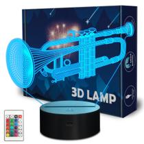 Lámpara CoolGift Mart Trompeta 3D LED Luz Nocturna 16 Colores Lámpara CoolGift Mart Trompeta 3D LED Luz Nocturna 16 Colores