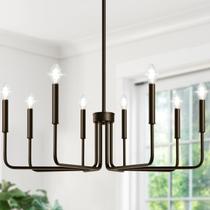 Lámpara de araña Lynnoland de 8 luces con acabado en bronce envejecido estilo rústico Lámpara de araña Lynnoland de 8 luces con acabado en bronce envejecido estilo rústico