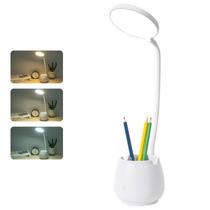 Lámpara de Escritorio LISTOCASA con Control Táctil, 3 Modos de Color y Soporte para Bolígrafo y Teléfono