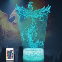 Lámpara de Ilusión 3D AGWIM Luz Nocturna Fénix 16 Colores USB