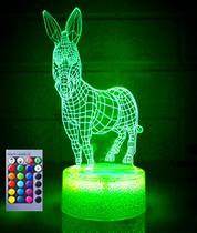 Lámpara de Luz Nocturna Jinnwell 3D Burro con Cambio de 16 Colores USB