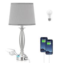 Lámpara de Mesa con Control Táctil Seealle para Mesita de Noche con USB C+A, Regulable Lámpara de Mesa con Control Táctil Seealle para Mesita de Noche con USB C+A, Regulable