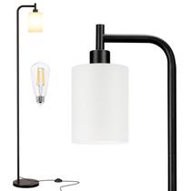 Lámpara de pie Ziisee con pantalla de vidrio negra y LED incluido Lámpara de pie Ziisee con pantalla de vidrio negra y LED incluido