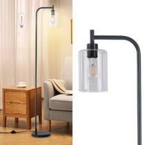 Lámpara de Piso DINGLILIGHTING con Pantalla de Vidrio Gris 64" 8W LED 120V
