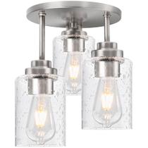 Lámpara de Techo Hykolity 9" con 3 Luces Semi Empotrada en Níquel con Vidrio Lámpara de Techo Hykolity 9" con 3 Luces Semi Empotrada en Níquel con Vidrio