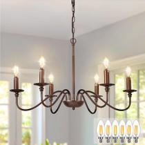 Lámpara de Techo Rústica Depuley de 6 Luces 71 cm en Bronce