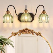 Lámpara de Tocador para Baño CmnVmn de 3 Luces Estilo Mediados de Siglo en Verde Lámpara de Tocador para Baño CmnVmn de 3 Luces Estilo Mediados de Siglo en Verde