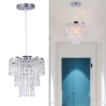 Lámpara FRIXCHUR Mini Candelabro de Cristal 20 cm Cromo