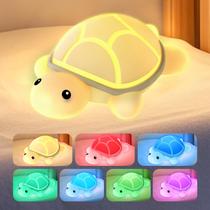 Lámpara Gusweet Tortuga Luz Nocturna para Niños con 7 Colores Recargable por USB