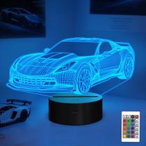 Lámpara Ilusión 3D LED Coche de Carreras YuanDian 16 Colores con Control Remoto