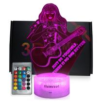 Lámpara LLAMEVOL 3D Luz Nocturna RGB con Control Remoto y Frases de Taylor