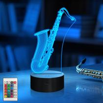 Lámpara nocturna 3D de saxofón con luz LED y 16 colores - CoolGift Mart Lámpara nocturna 3D de saxofón con luz LED y 16 colores - CoolGift Mart