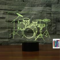 Lámpara Nocturna 3D Ilusión Kit de Batería FLRXHK con Control Remoto USB LED táctil