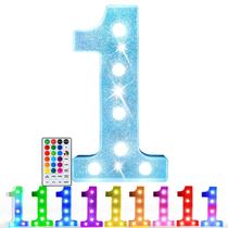 Lámpara Número 1 Pooqla Marquee RGB con Brillo y LED a Pilas Lámpara Número 1 Pooqla Marquee RGB con Brillo y LED a Pilas