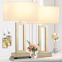 Lámpara Seealle Dorada de 56 cm con Control Táctil y Puertos USB C+A para Mesa de Noche Lámpara Seealle Dorada de 56 cm con Control Táctil y Puertos USB C+A para Mesa de Noche