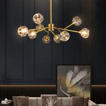 Lámpara Sputnik Weesalife de 30" Dorada con Cristal y 9 Luces