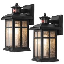 Lámparas de Pared para Exterior Brilvibera 2-Pack con Sensor de Movimiento Negro