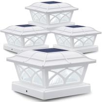 Lámparas Solares para Tapas de Poste SIEDiNLAR 8 LED 2 Modos de Color Paquete de 4 Lámparas Solares para Tapas de Poste SIEDiNLAR 8 LED 2 Modos de Color Paquete de 4