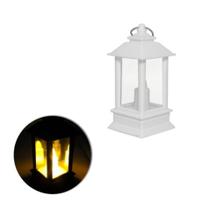 Lamparina Decor Lampião Branca Artificial Led 13cm C/ Bateria