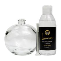 Lamparina Vela Redonda de Vidro 100ml Decorativa e Refil Fluído 100ml Bistrot