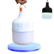 Lampião Camping Lâmpada Led Pesca Barraca Lanterna Emergência 200W Recarregável Branco Frio