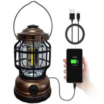 Lampião De LED Recarregável Bivolt Camping Pescaria Barraca