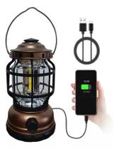 Lampião De LED Recarregável Bivolt Camping Pescaria Barraca