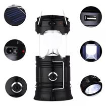 Lampião e Lanterna Led Recarregável Retro Solar Camping Pesca Acampamento