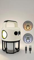 Lampião e Lanterna LED Recarregável USB 2 em 1 Lampião e Lanterna LED Recarregável USB 2 em 1