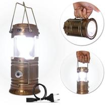 Lampião Lanterna Led Recarregável Solar Bateria Camping