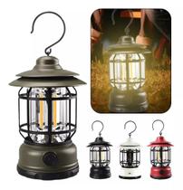 Lampião Led Lanterna Lamparina Camping Luz Regulável Usb Lampião Led Lanterna Lamparina Camping Luz Regulável Usb