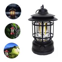 Lampião Retro LED Recarregavel USB Tipo C Luminária Portátil Lampião Retro LED Recarregavel USB Tipo C Luminária Portátil