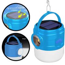 Lampião Solar Led Recarregável USB para Barraca Camping Pesca Acampamento Portátil