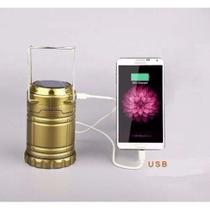 Lampiao Solar Led USB Lanterna Bateria Recarregavel Retratil