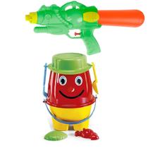 Lanca agua arminha infantil grande brinde baldinho areia