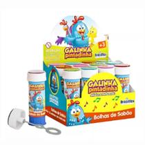 Lança bolha de Sabão Brinquedo Infantil Caixa Com 12 Unidades 60ML Com jogo Galinha Pintadinha