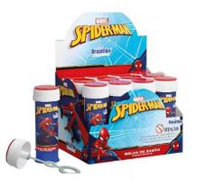 Lança bolha de Sabão Brinquedo Infantil Caixa Com 12 Unidades 60ml Homem aranha