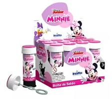 Lança bolha de Sabão Brinquedo Infantil Caixa com12 Unidades 60ml Minnie Lança bolha de Sabão Brinquedo Infantil Caixa com12 Unidades 60ml Minnie