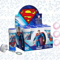Lança bolha de Sabão Brinquedo Infantil SUPER MAN CX Com 12 UNIDADES Jogo Lança bolha de Sabão Brinquedo Infantil SUPER MAN CX Com 12 UNIDADES Jogo
