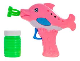 Lança Bolha Sabão Gatilho Arma Arminha Golfinho Rosa Menina
