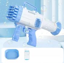 Lança-Bolhas Automático Bazuca Luzes Máquina de Bolha Azul Lança-Bolhas Automático Bazuca Luzes Máquina de Bolha Azul