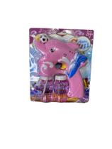 Lança bolhas de sabão infantil golfinho rosa toca música