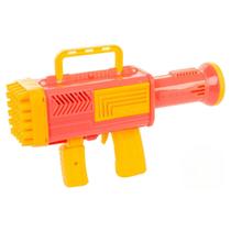 Lança Bolhas De Sabão Pistola Bazuka De Brinquedo Infantil A Pilha Laranja - Wellkids