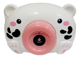 Lança Bolhas De Sabão Porco Branco Câmera Infantil - Elite