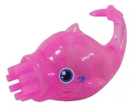 Lança bolhas Pequeno Golfinho 8 Bico com Led Rosa