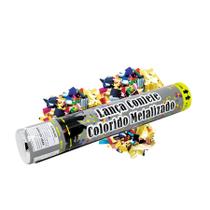 Lança Confete Colorido Metalizado 20cm Silver Festas
