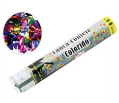 Lanca confete colorido metalizado 30cm - silver plastic