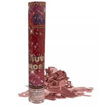 Lança Confete De Estourar Ouro Rose Gold Metalizado Festa - Hug Box
