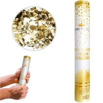 Lanca Confete Dourado Metalizado 30x5cm Picado - SILVER FESTAS